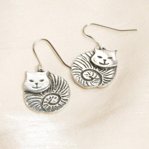 St. Justin Jewelry - Fat Cat Pewter Earrings